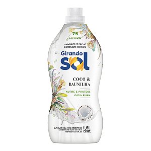 Amaciante De Roupas Concentrado Coco e Baunilha Girando Sol 1,5L