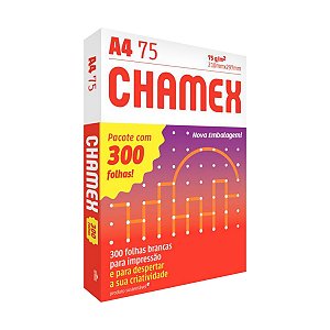 Papel Sulfite Chamex A4 75g - 210x297 - 300 Folhas