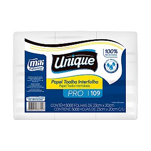 Papel Toalha Mili Unique Pro 26g - 20cmx23cm - 5000 Folhas