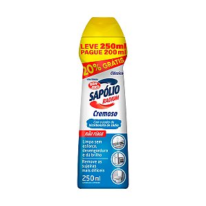 Saponáceo Cremoso Sapólio Radium Clássico 250ml - Leve 250ml Pague 200ml