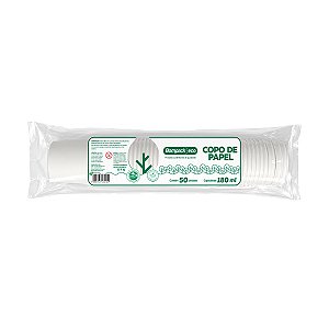 Copo Descartável de Papel Bompack 180ml 50un