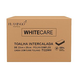 Papel Toalha Interfolha Flamingo Whitecare Plus Extra Luxo 26g - 22cmx20xm - 5000 Folhas
