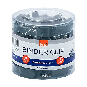 Clip Binder 15mm Preto BRW 60un