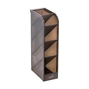 Organizador Plástico Vertical 5 Divisórias Preto BRW