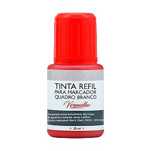 Tinta Refil para Marcador Quadro Branco Vermelha BRW 20ml