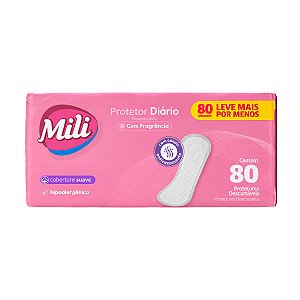Absorvente Protetor Diário Mili com Fragrância s/Abas 80 un