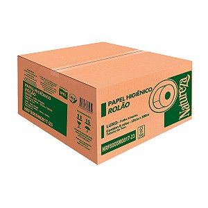 Papel Higiênico Rolão Ipel Folha Simples Luxo Natureza 17g 10cmx300m 8 un