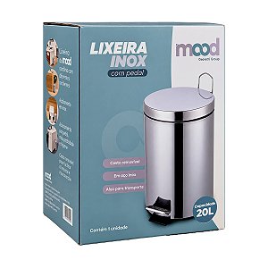Lixeira Inox com Pedal Nobre Mood 20L