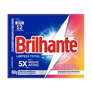 Sabão em Pó Brilhante Limpeza Total 800g