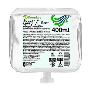 Álcool em Spray Antisséptico Premisse Refil Bag 70° INPM 400ml