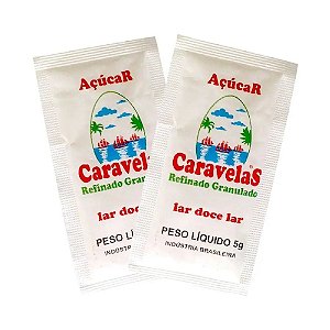 Açúcar Sachê Cristal Premium Caravelas 1000x5g