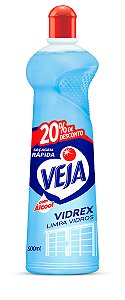 Limpa Vidros Veja Vidrex C/Álcool Squeeze 500ml - Grátis 20%