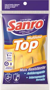 Luva Látex SANRO TOP (amarela) CA40.044