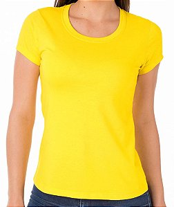 Camiseta Algodão Premium Feminina Amarela