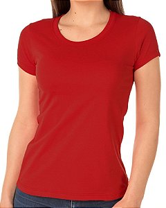 Camiseta Algodão Premium Feminina Vermelha
