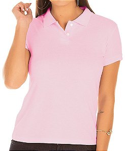 Camisa Polo P.A. Feminino Rosa Claro