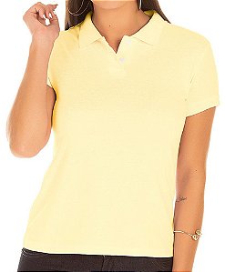 Camisa Polo P.A. Feminino Amarelo Claro
