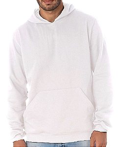 Moletom Canguru com Capuz e Bolso - Branco