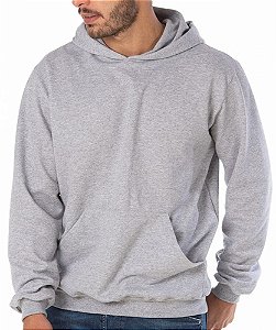 Moletom Canguru com Capuz e Bolso - Cinza Mescla