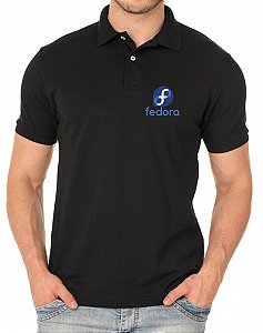 Camisa Polo Sistema Linux Fedora Bordado