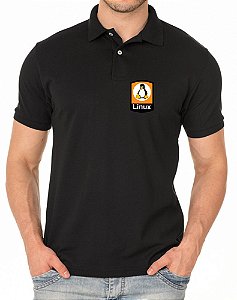 Camisa Polo Sistema Linux Tux Bordado