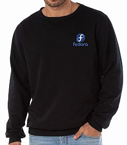 Blusão Moletom Sistema Linux FEDORA Bordado