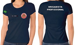 Camiseta Algodão Feminina Brigadista Profissional Bordado