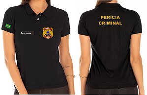 Camisa Polo Feminino PERÍCIA CRIMINAL Bordado