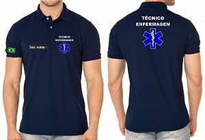 Camisa Polo MasculinoTécnico Enfermagem Bordado