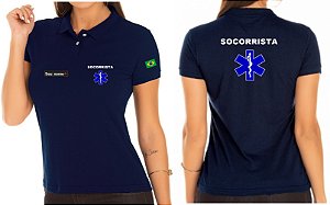 Camisa Polo Feminino SOCORRISTA Bordado MOD2