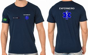 Camiseta Algodão Masculino Enfermeiro Bordado