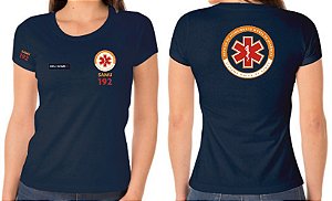 Camiseta Algodão Feminino Profissional Samu Bordado