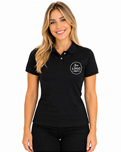 Camisa Polo Feminino Personalizado SUA LOGOMARCA Bordada Peito