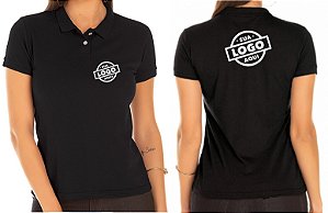 Camisa Polo Feminino Personalizado Sua Logomarca Bordado Peito e Costas