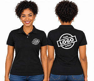 Camisa Polo Feminino Personalizado SUA LOGOMARCA Bordado Peito e Costas