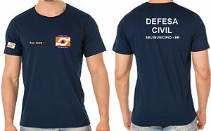 Camiseta Algodão Masculino Defesa Civil Bordado