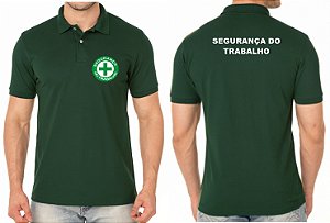 Camisa Polo Masculino SEGURANÇA DO TRABALHO Bordado Peito e Costas