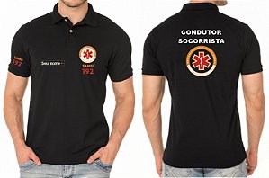 Camisa Polo Masculino CONDUTOR SOCORRISTA SAMU Bordado