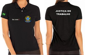 CAMISA POLO FEMININO JUSTIÇA DO TRABALHO BORDADO