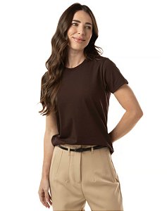 Camiseta Algodão Egípcio Feminina Marrom