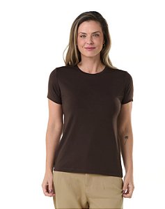 Camiseta Algodão Tech Modal Feminina Marrom