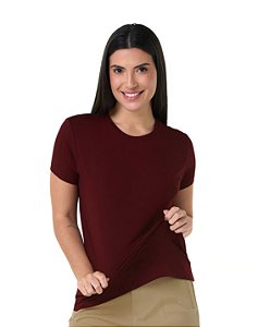 Camiseta Algodão Tech Modal Feminina Bordô