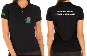 CAMISA POLO FEMININO OFICIALA DE JUSTIÇA BORDADO