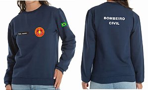 Casaco Moletom Blusão Feminino BOMBEIRO CIVIL Bordado
