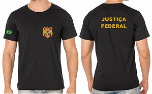 CAMISETA MASCULINA JUSTIÇA FEDERAL BORDADO