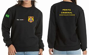 Casaco Moletom Blusão Feminino PERITA CRIMINAL FORENSE Bordado