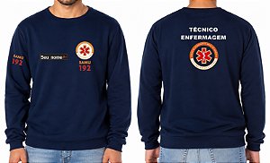Casaco Moletom Blusão Masculino TÉCNICO ENFERMAGEM SAMU Bordado