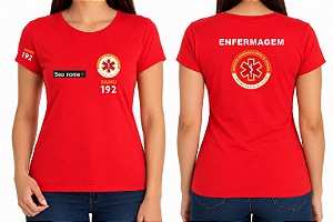 Camiseta Feminina ENFERMAGEM SAMU Bordado