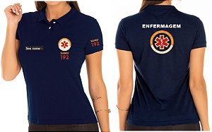 Camisa Polo Feminino ENFERMAGEM SAMU Bordado