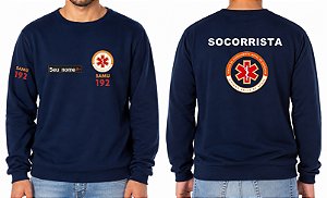 Casaco Moletom Blusão Masculino SOCORRISTA SAMU Bordado